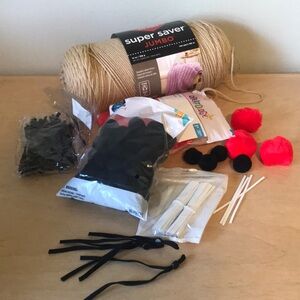 Crafting Yarn, Pom Poms, Nose Bridge Wires, Elastic Straps